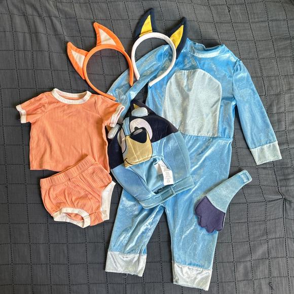 Cat & Jack Other - Bluey and Bingo Costumes 2T and 0-3 Month Heeler Family Costumes